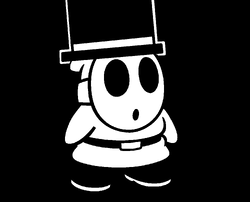 white shy guy with tophat