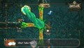 Yoshi destroying a rotating vine using a transformed Huffin Puffin's help