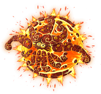 Artwork of Inflammonite from Donkey Kong Bananza