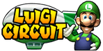 The logo for Luigi Circuit, from Mario Kart: Double Dash!!