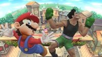 Mario and Little Mac, breaking the fourth wall.
