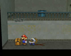 Fifth treasure chest in Rogueport Sewers of Paper Mario: The Thousand-Year Door.