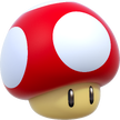 Artwork of a Super Mushroom from Super Mario 3D World.