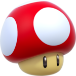 Artwork of a Super Mushroom from Super Mario 3D World.