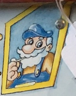 Painting of a man from a TV tray that is identified as GPoppy in Nintendo Power issue 7.