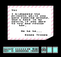 European version of King Koopa's letter, reading "Koopa Troopa" instead, in Super Mario Bros. 3