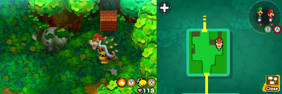 Seventh block in Dimble Wood of Mario & Luigi: Bowser's Inside Story + Bowser Jr.'s Journey.