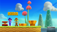 A making-of image from Elmo's Alphabet Challenge posted by art director Michael Lapinski, portraying some of the Super Mario-esque 3D assets he created for the special.