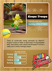 Level 1 Koopa Troopa card from the Mario Super Sluggers card game
