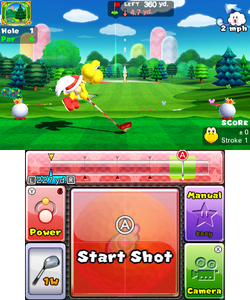 Koopa Paratroopa performing a Power Shot in Mario Golf: World Tour