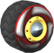 The BigToge_BlackSilver tires from Mario Kart Tour