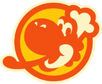 The standard (red) logo of Yoshi's