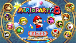 The title screen with all of the characters.