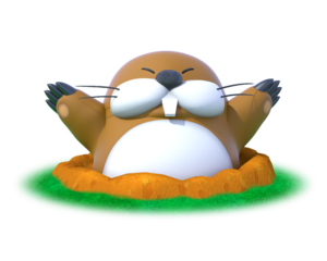 Artwork of Mega Monty Mole in Mario Party: Star Rush (later used as the Monty Moles' artwork in Mario Party Superstars)