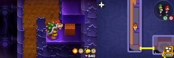 Block 100 in Peach's Castle of Mario & Luigi: Bowser's Inside Story + Bowser Jr.'s Journey.