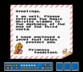 Princess Toadstool's letter upon completing Ice Land