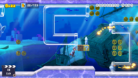 An underwater Super Mario 3D World course