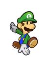 Luigi performing a stylish move in Super Paper Mario.