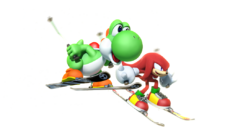 Artwork of Yoshi from Mario & Sonic at the Sochi 2014 Olympic Winter Games