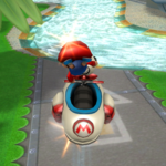 Baby Mario performing a Trick in Mario Kart Wii