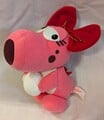 A plushie of Birdo from Super Mario All-Stars