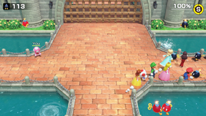 A minigame with Bob-ombs in Super Mario Party Jamboree