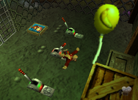 A yellow Banana Balloon in Fungi Forest.