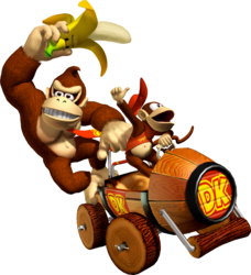 Artwork of Donkey Kong and Diddy Kong for Mario Kart: Double Dash!!