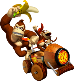 Artwork of Donkey Kong and Diddy Kong for Mario Kart: Double Dash!!