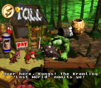Klubba's Kiosk in Donkey Kong Country 2: Diddy's Kong Quest.