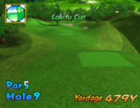Hole 9 of Lakitu Valley from Mario Golf: Toadstool Tour.