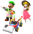 Luigi (Painter), Peach (Vacation), and the Paintster