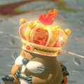 Monty Mole wearing the red crown in Mario Kart World