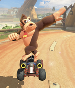 Donkey Kong performing a trick.