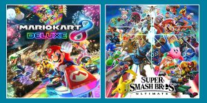 Image presented with the "Competitive games" result in Online Quiz: What kind of gamer are you?, showing Mario Kart 8 Deluxe and Super Smash Bros. Ultimate