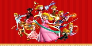 Artwork of Princess Peach's transformations in Princess Peach: Showtime! shown with the "You got SHOWSTOPPER!" result in the It’s Peach time! quiz