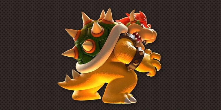 Artwork of Bowser shown with the fifth question in the Besties! skill quiz