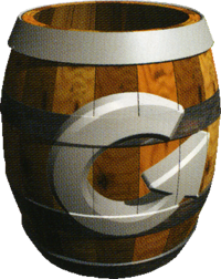 Spinner Barrel artwork in Donkey Kong Country 2: Diddy's Kong Quest.