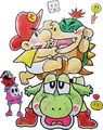 Yoshi, Baby Mario, and Baby Bowser