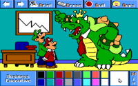 Mario and Luigi as business executives, and Koopa as a chairman.