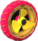 The Screw_PinkYellow tires from Mario Kart Tour