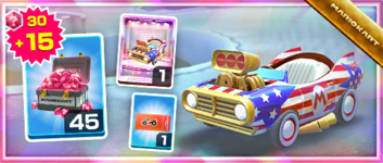 The Star-Spangled Flyer Pack from the 2020 Los Angeles Tour in Mario Kart Tour