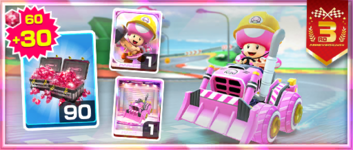 The Builder Toadette Pack from the Anniversary Tour in Mario Kart Tour