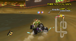 Bowser races on the course