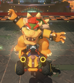 Bowser performing a trick.