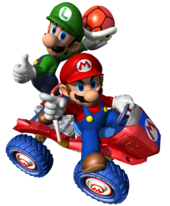 Artwork of Mario and Luigi for Mario Kart: Double Dash!!