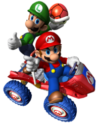 Artwork of Mario and Luigi for Mario Kart: Double Dash!!