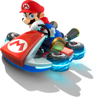 Artwork of Mario, from Mario Kart 8.