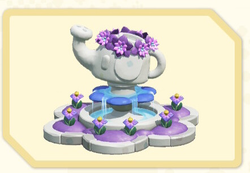 Menu icon of the Purple Watering Fountain decoration in Super Mario Bros. Wonder – Nintendo Switch 2 Edition + Meetup in Bellabel Park.