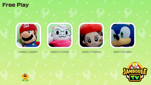 The loading screen when the camera is enabled on the Switch 2 version of Super Mario Party Jamboree